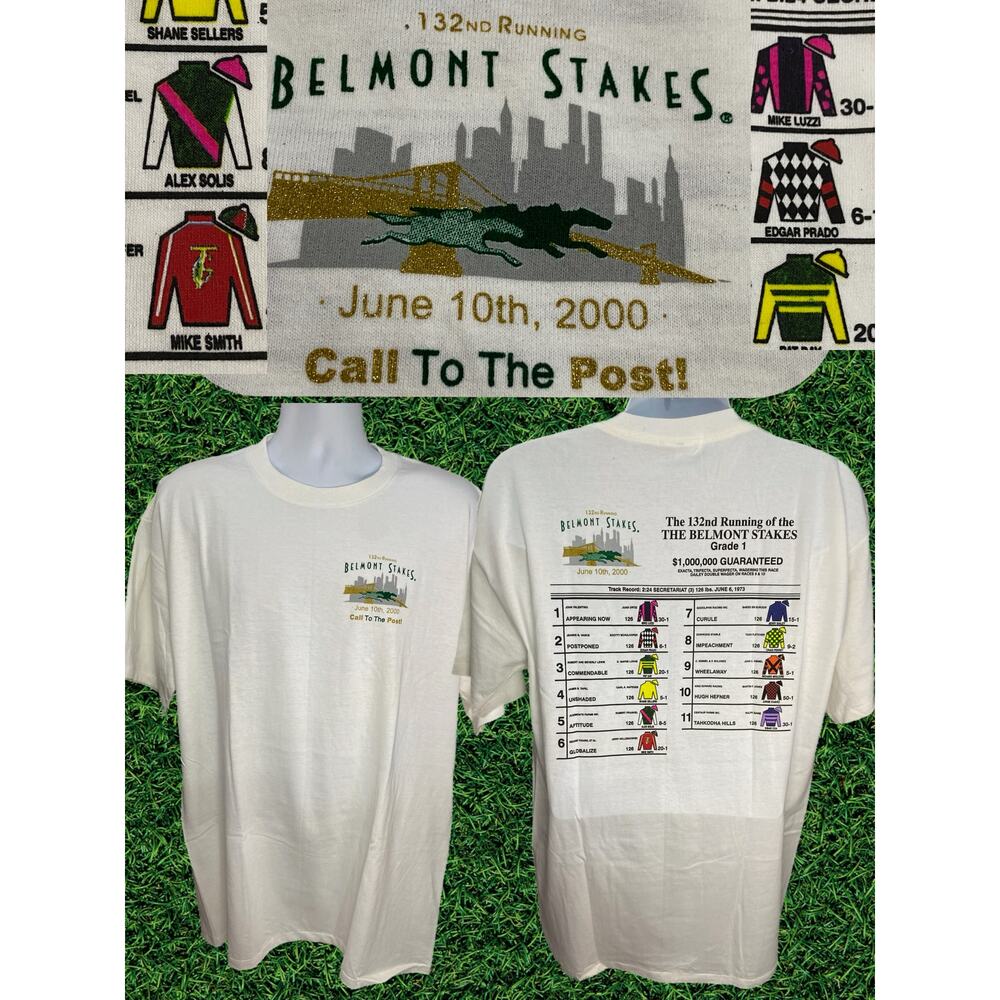 Belmont Stakes T-Shirt – 132nd Running – June 10, 2000 – Horse Racing  Size XL